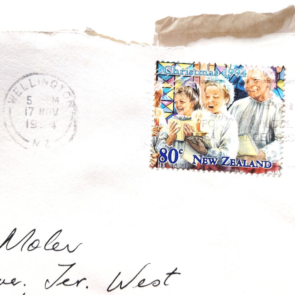1994 New Zealand Christmas 80c Stamp Cover - Wellington Postmark to USA
